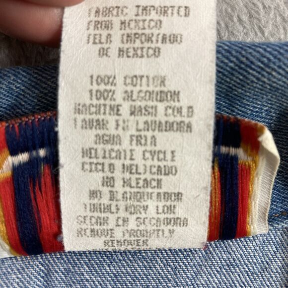 Vintage Jean Denim Vest Jacket Women 13/14 Blue Fake Pockets Sleeveless USA - Picture 7 of 14